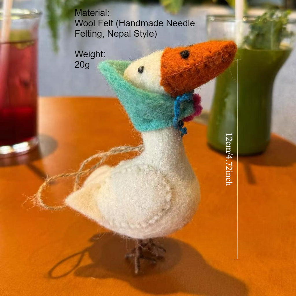 Nepal Handmade Wool Felt Goose Mom Keychain Bag Charm N6G028