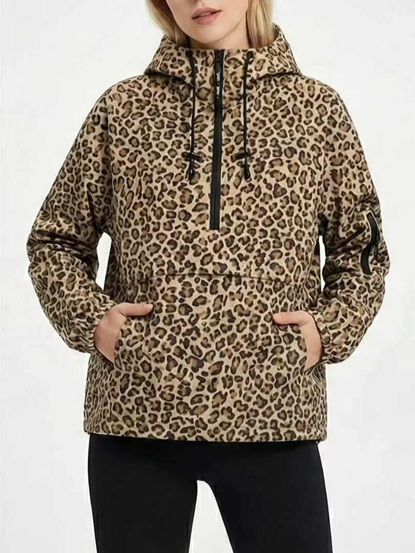 Casual Sporty Hooded Zip Jacket Women Outdoor N6G257