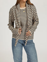 Load image into Gallery viewer, Striped Shawl Neck Round Neck Oversized Sweater Women N6H288