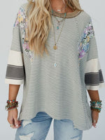 Load image into Gallery viewer, Color Block Print Cropped Sleeve Sweatshirt Women N5A259
