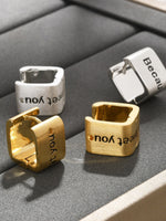 Load image into Gallery viewer, U Shape Wide Face Brushed Alphabet Cuff Earrings  N6C063