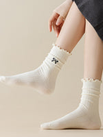 Load image into Gallery viewer, Ruffle Trim Slouch Socks Women N6C155