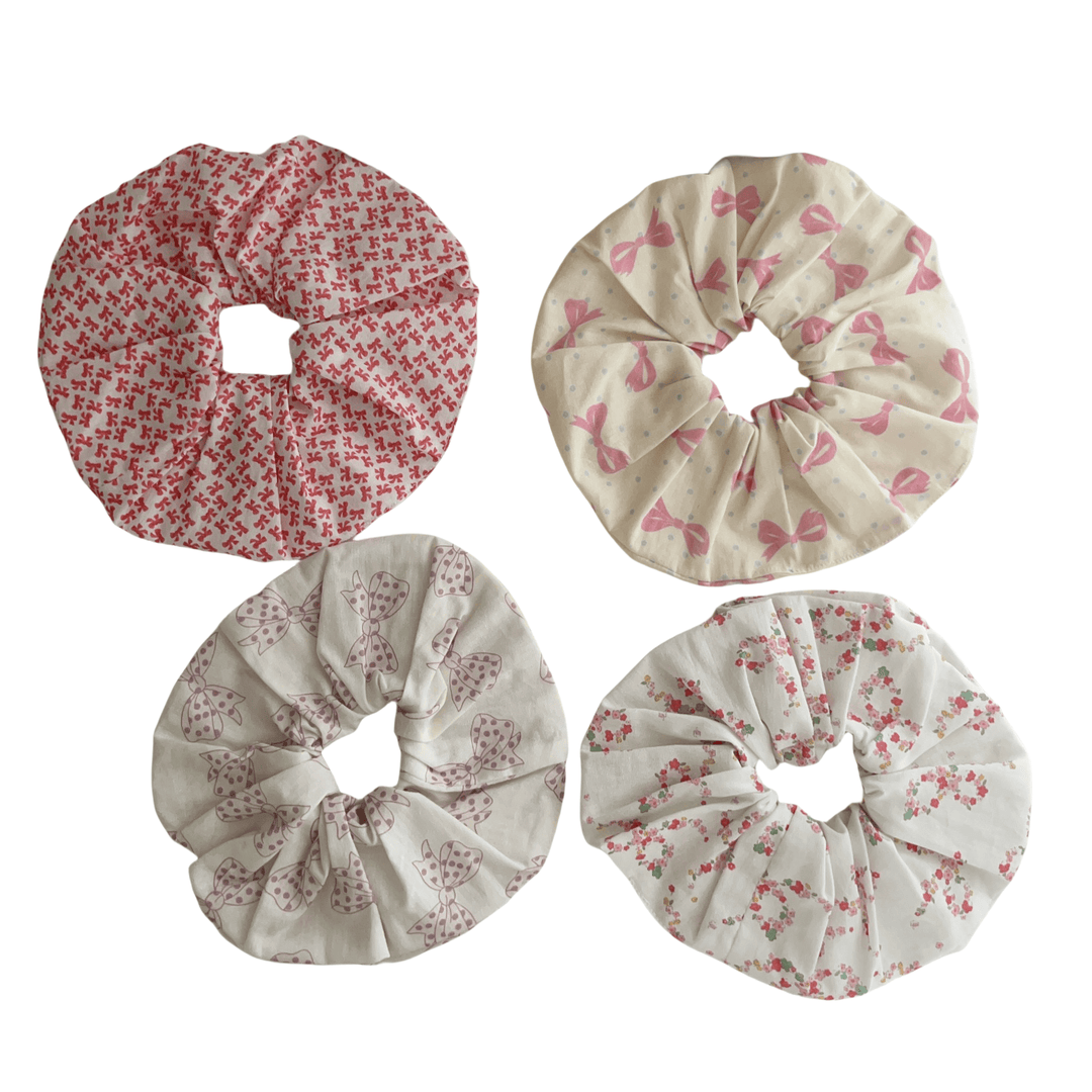 Printed Cotton Hair Tie Elastic Ponytail Holder S5P338