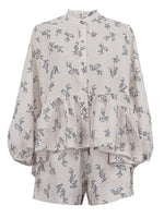 Load image into Gallery viewer, French Puff Sleeve Crop Top and Shorts Set Women N6C189