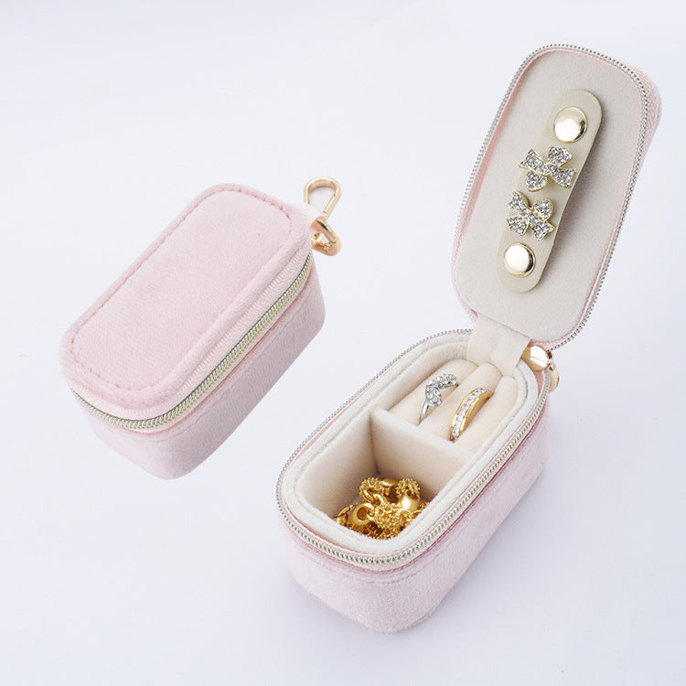 Hanging Keychain Jewelry Case Travel Velvet Women N6E062