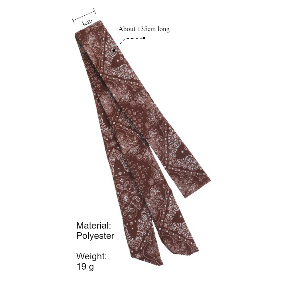 Vintage Paisley Long Narrow Scarf Necktie Women N6G236