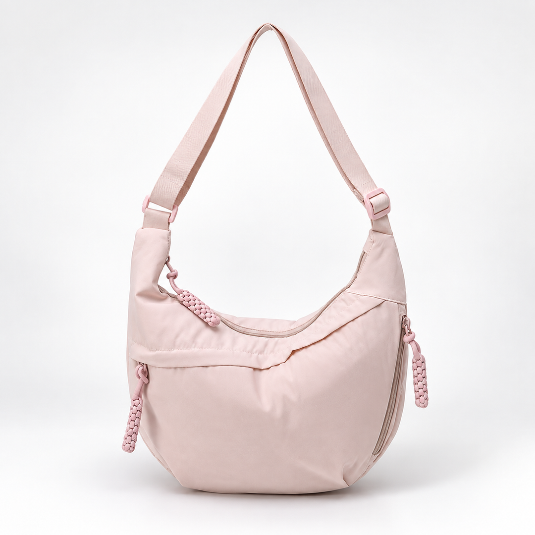 Women's Washed Nylon Dumpling Crossbody Bag N6J208