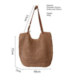 Load image into Gallery viewer, Oversized Openweave Straw Tote Bag Women Vacation N6E033