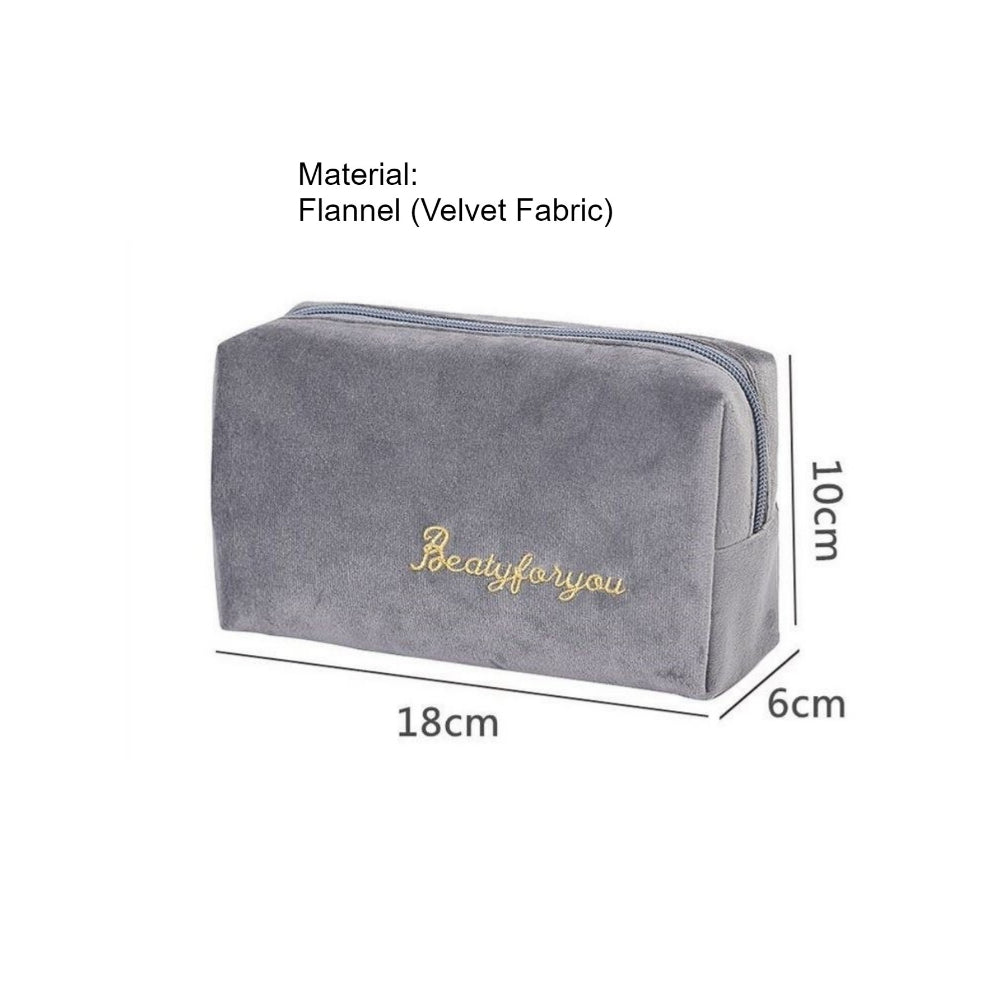 Flannel Cosmetic Bag Set Large Capacity Travel Organizer N6G278
