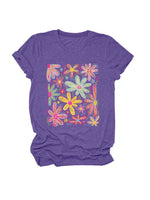 Load image into Gallery viewer, Loose Fit Floral Short Sleeve T-Shirt Women N6E137