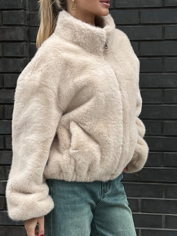 Stand Fur Jacket Mid Heavy Off White N5Z849