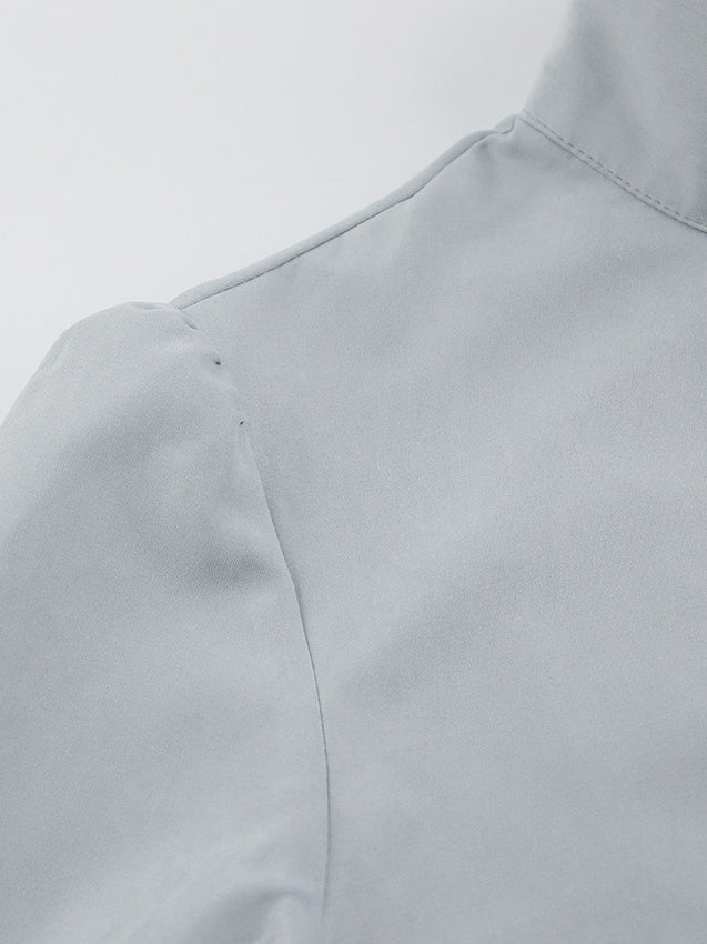 Mandarin Collar Office White Shirt Women N6C135