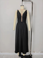 Load image into Gallery viewer, Black Deep V Spaghetti Strap Maxi Dress Women N6F221