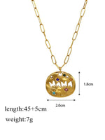 Load image into Gallery viewer, MAMA Tarot Circle Pendant 18K Gold Plated Necklace N6D534