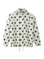 Load image into Gallery viewer, Vintage Polka Dot Short Stand Collar Jacket Women N6G162