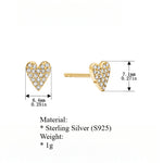 Load image into Gallery viewer, Heart Prong Set Earrings Sterling Silver Cartilage S5P110