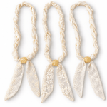 Load image into Gallery viewer, Womens Beige Lace Floral Pearl Scarf Necklace N6K273