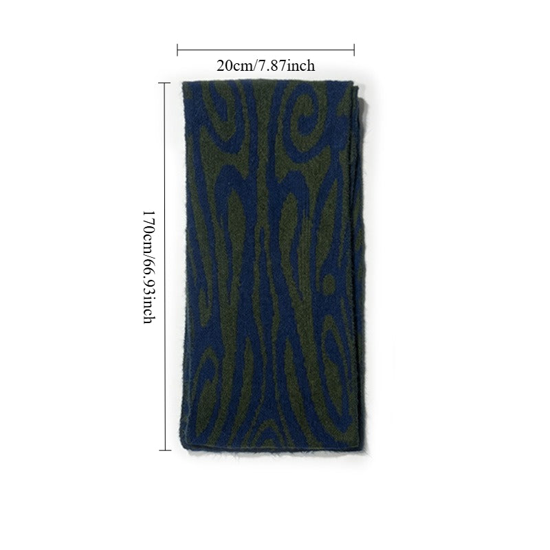 Wool Blend Patchwork Jacquard Knit Scarf N6K230