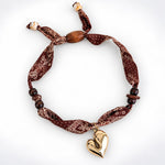 Load image into Gallery viewer, Womens Brown Leopard Print Beaded Scarf Necklace N6K279