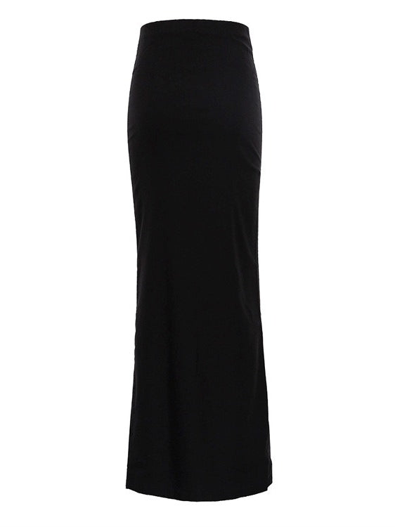 Slim Fit Black Midi Pencil Skirt Women N6C207