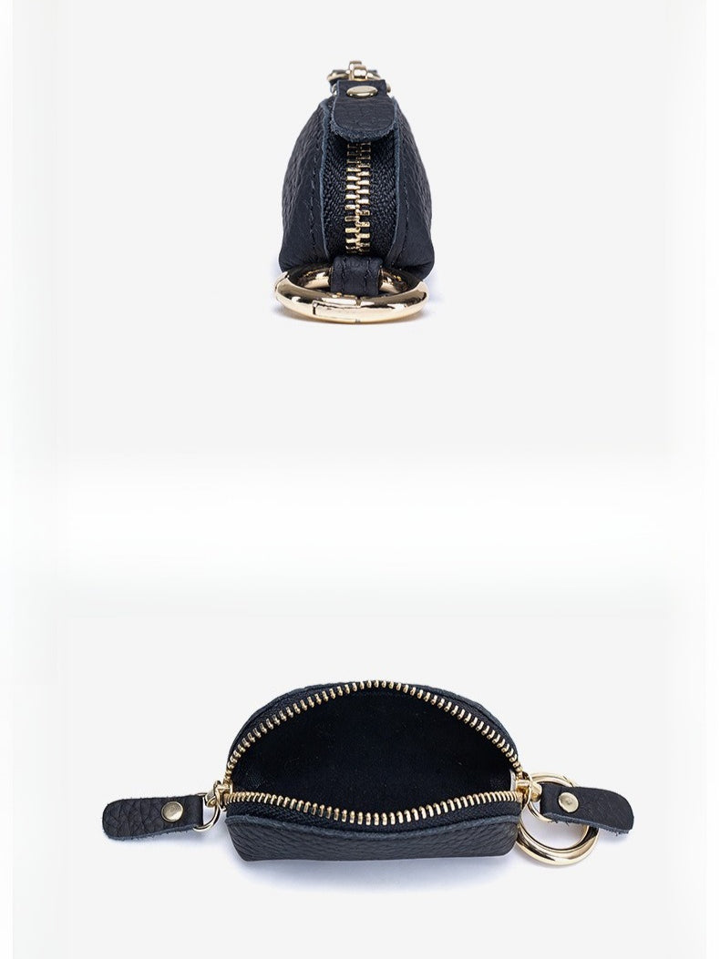 Genuine Leather Coin Purse with Keychain Women N6D018