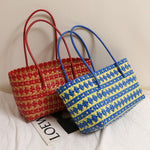 Load image into Gallery viewer, Oversized Striped PP Woven Tote Bag N6E056