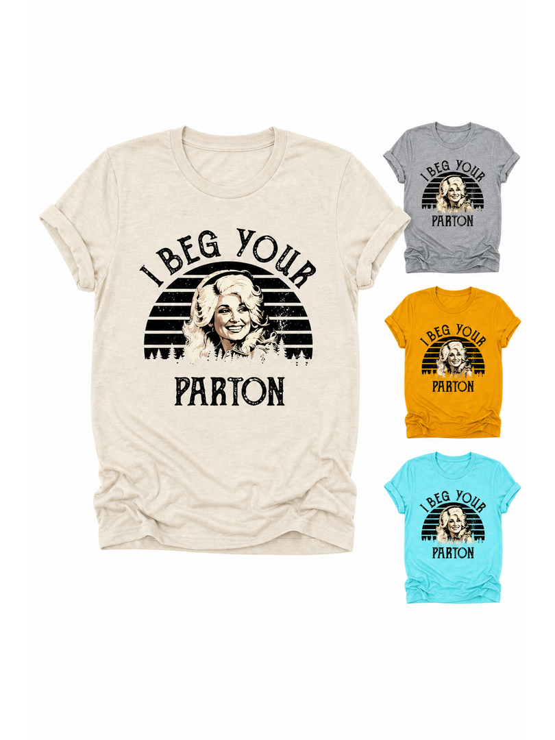 I Beg Your Pardon Print Round Neck T-Shirt Women N6E142