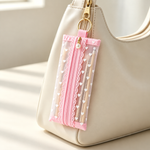Load image into Gallery viewer, Heart Flocked Nylon Mesh Pencil Pouch N6J263
