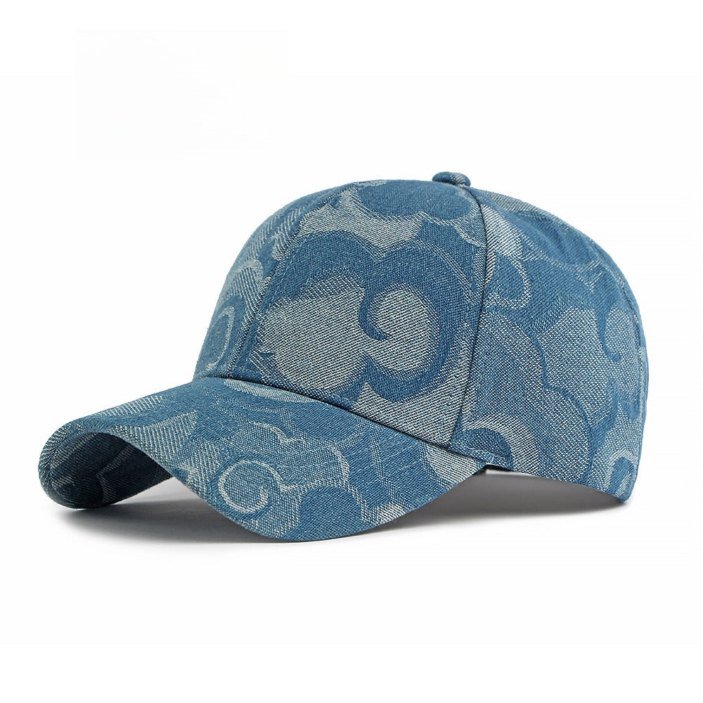 Denim Jacquard Hard Top Baseball Cap Washed Vintage N6G209