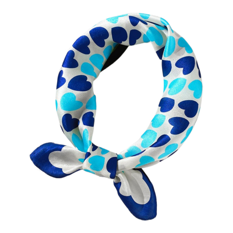 Silk Mini Scarf Simple Print Multi Color Women M5A344