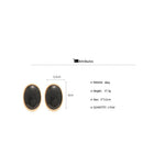 Load image into Gallery viewer, Vintage Resin Oval Geometric Silver Stud Earrings N6H089