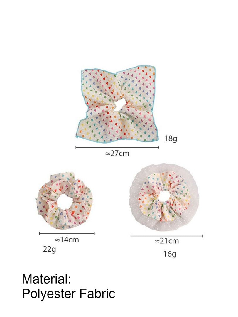 Dopamine Color Heart Bubble Scrunchie Women N6C016