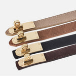 Load image into Gallery viewer, Matte Finish No-Hole Lock Buckle Genuine Leather Belt N6H324