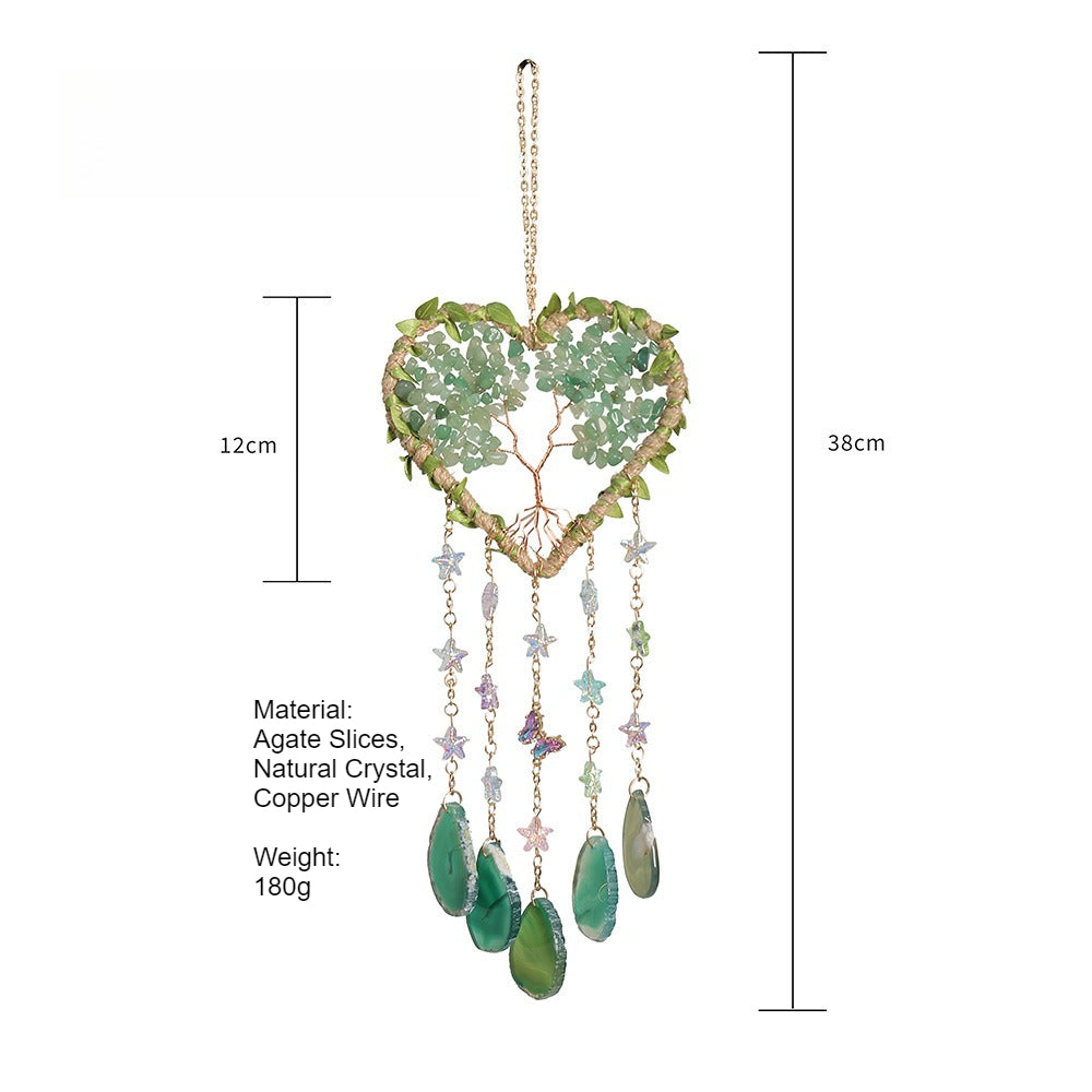 Love Heart Agate Tree Life Dream Catcher Sun Catcher N6F301