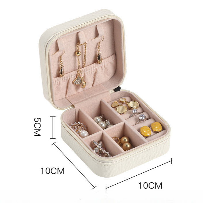 Mini Leather Travel Jewelry Case Multi Compartment S5P401