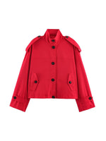 Load image into Gallery viewer, Loose Zip Cotton Linen Trench Coat Flap Pocket Women N6G169