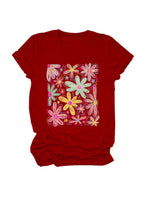 Load image into Gallery viewer, Loose Fit Floral Short Sleeve T-Shirt Women N6E137