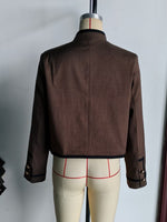 Load image into Gallery viewer, Loose Fit Knot Button Stand Collar Jacket Women N6H127