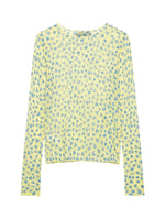 Load image into Gallery viewer, Sheer Heart Print Crop Knit Top Green Women N6G152