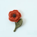 Load image into Gallery viewer, Handmade Crochet Brooch 3D Wool Flower Leaf Pin N6G014