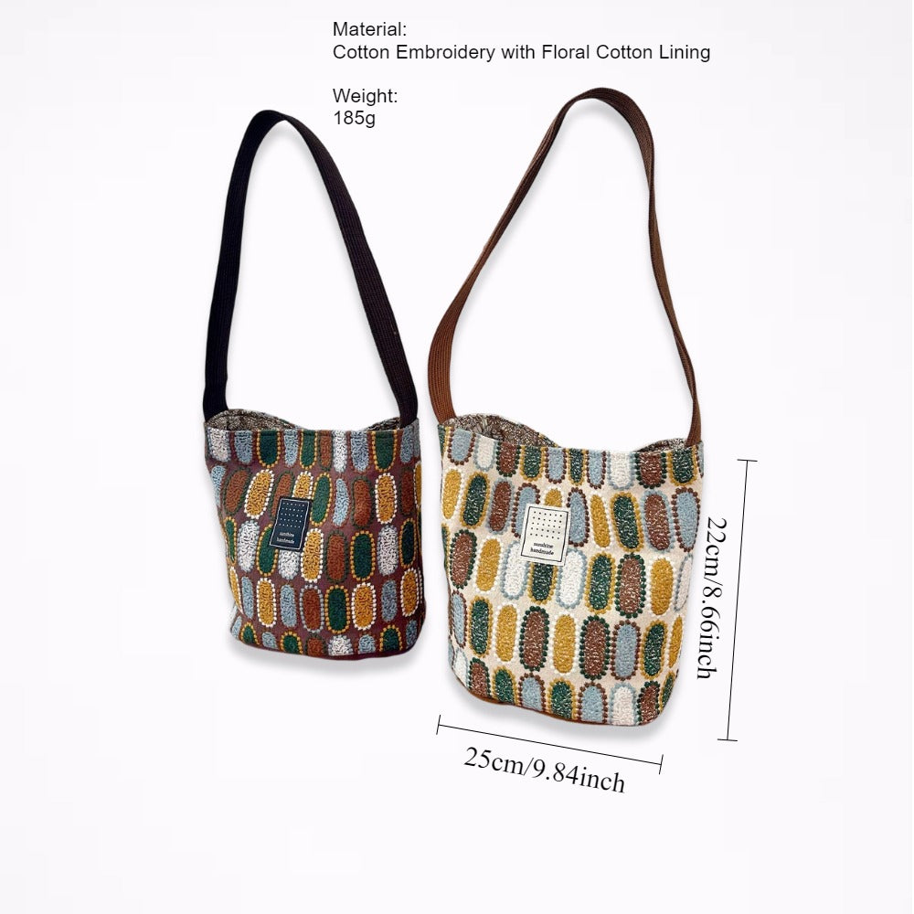 Handmade Embroidered Easter Egg Bucket Bag Shoulder N6F123