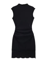 Load image into Gallery viewer, Lace Trim Satin Mini Dress Women N6C275