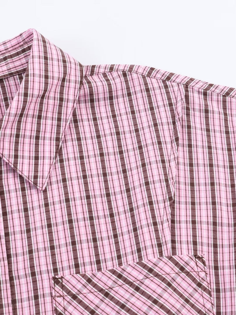 Bow Tie Detail Gingham Shirt Women N6C112