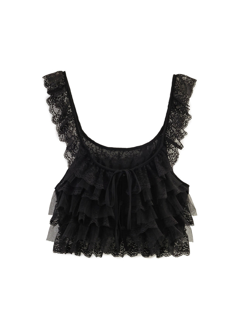 Lace Layered Crop Camisole Top Women N6F208