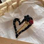 Load image into Gallery viewer, Polka Dot Heart Hair Clip Duckbill Snap Women N6F068