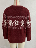 Load image into Gallery viewer, Jacquard Cable Knit Round Neck Loose Pullover Sweater N6H281
