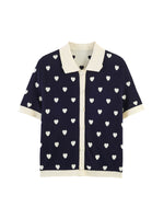 Load image into Gallery viewer, Sweet Heart Jacquard Knit Polo Cardigan Women Fashion N6G159