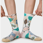 Load image into Gallery viewer, 3D Floral Embossed Seamless Mid-Calf Socks Women N6H010