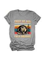 Load image into Gallery viewer, First of All I'm a Delight Print Round Neck T-Shirt N6E141