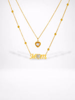 Load image into Gallery viewer, MOM Heart Zircon Layering Necklace Women N6D507